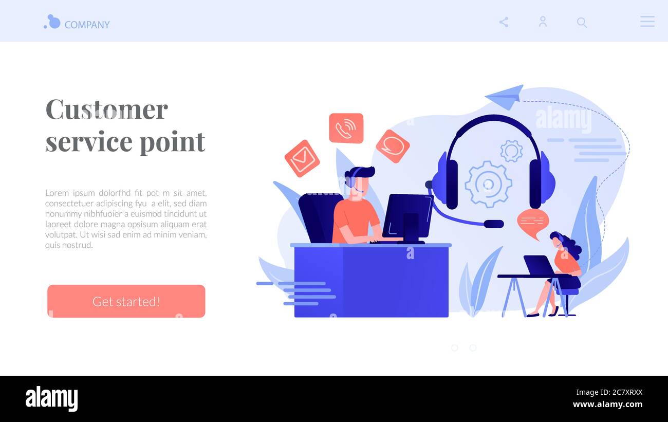 Contact center concept landing page Stock Vector Image & Art - Alamy
