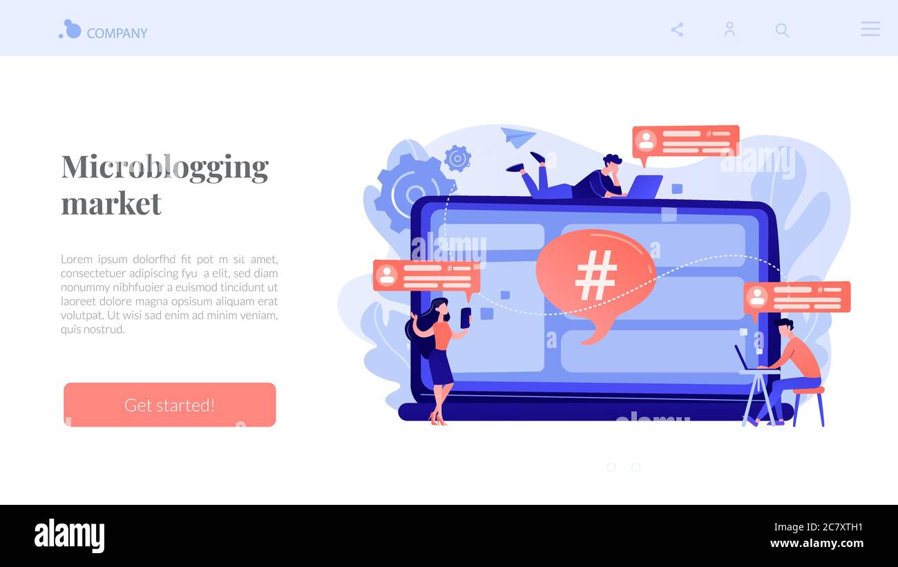 Microblog platform concept landing page Stock Vector Image & Art Alamy