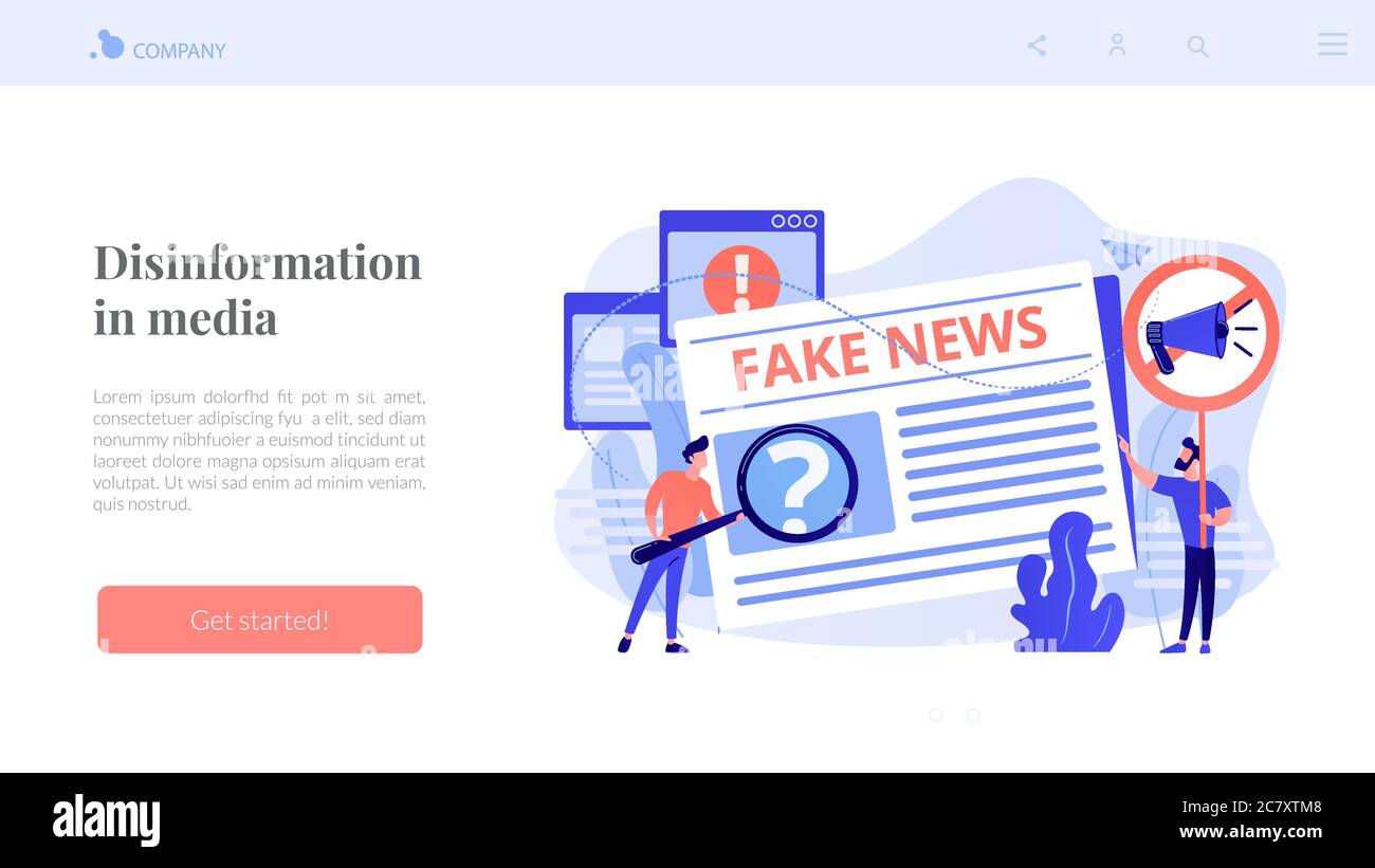 Fake news concept landing page Stock Vector Image & Art - Alamy