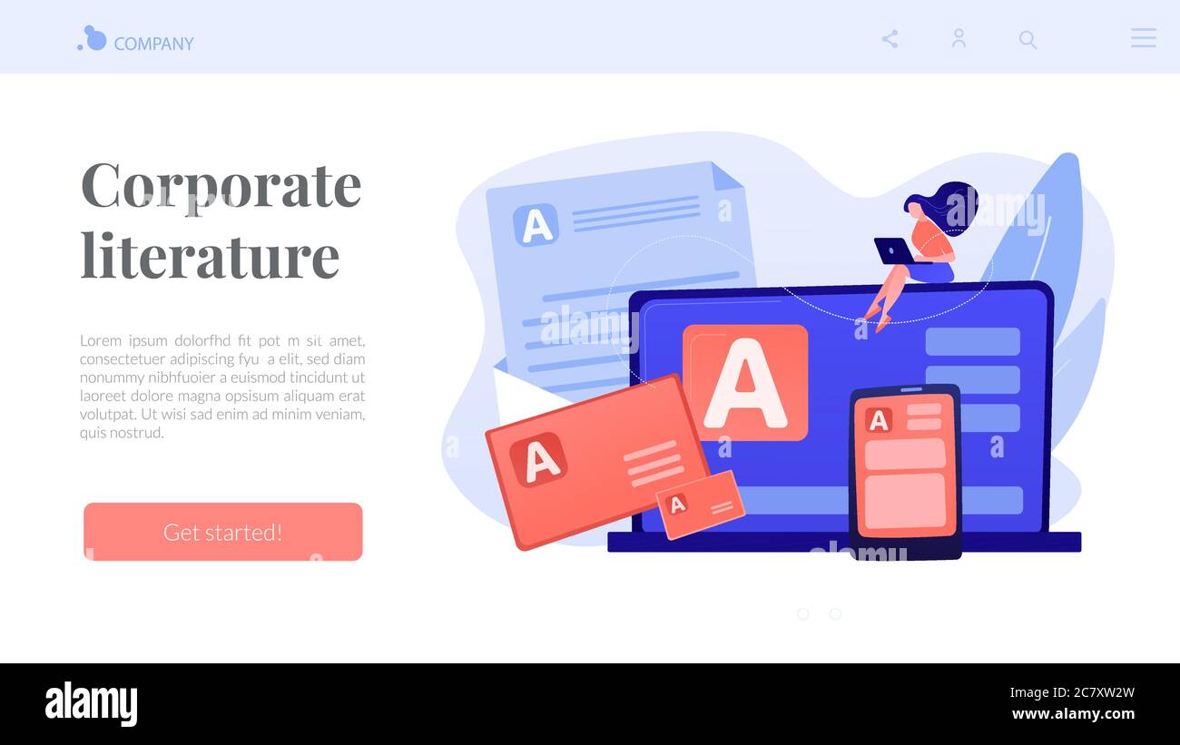 Corporate literature concept landing page Stock Vector Image & Art - Alamy
