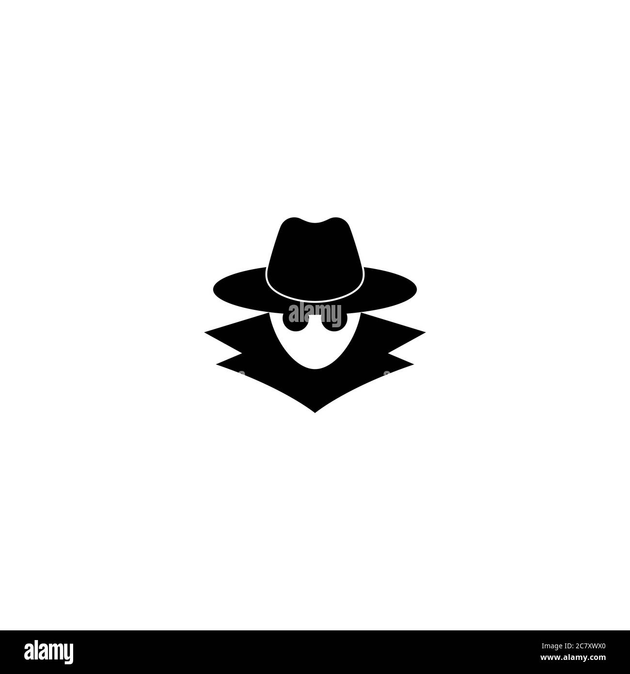 Incognito icon. Browse in private. Spy agent, secret agent, hacker. Vector on isolated white background. EPS 10 Stock Vector