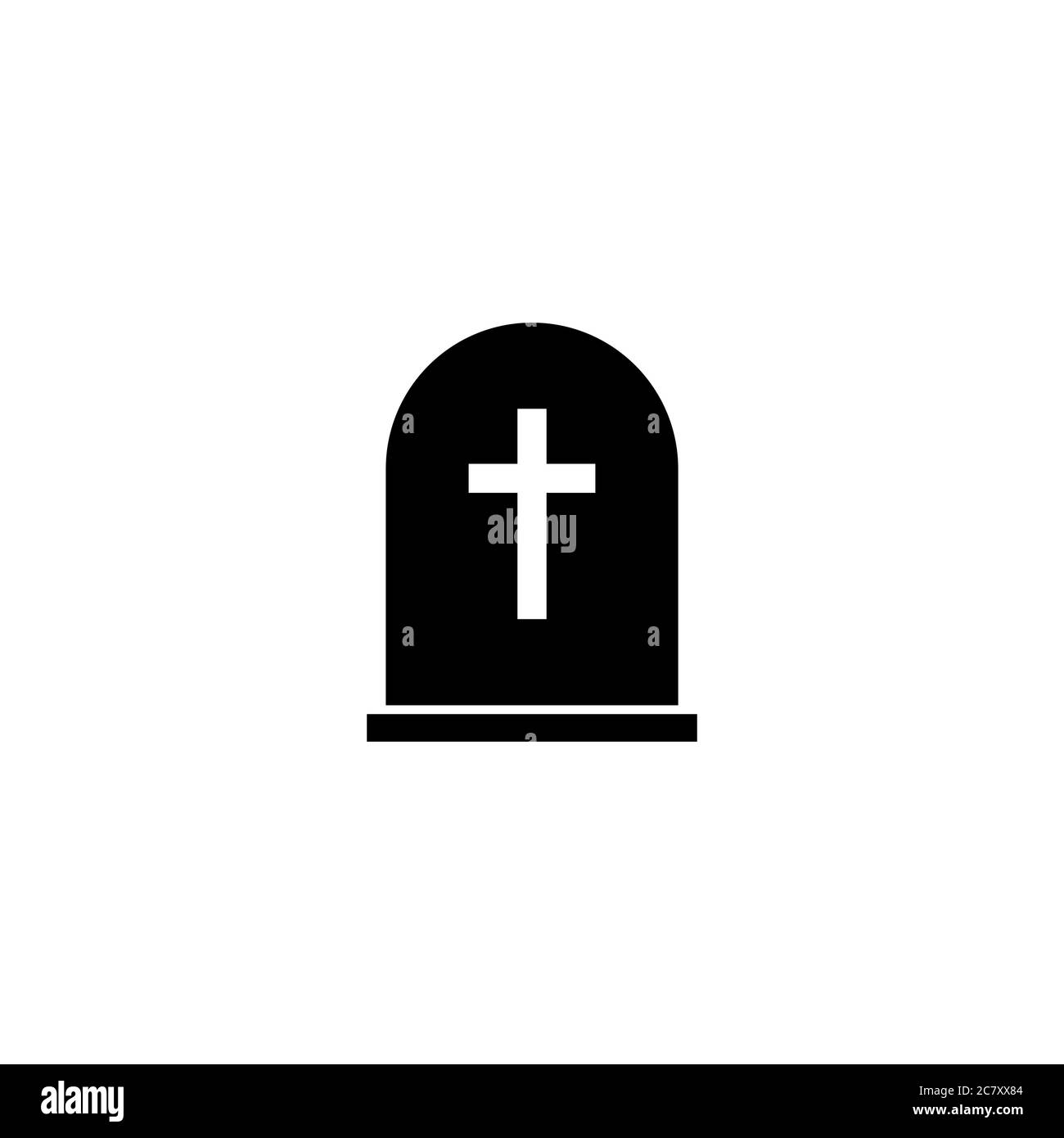 Tombstone icon. Grave sign. Vector on isolated white background. EPS 10. Stock Vector
