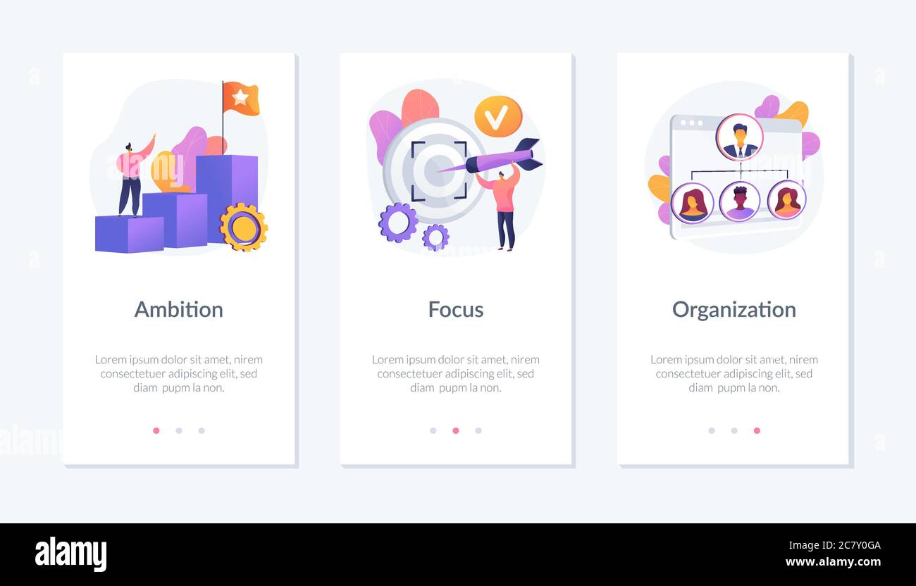 Business determination and development app interface template Stock ...