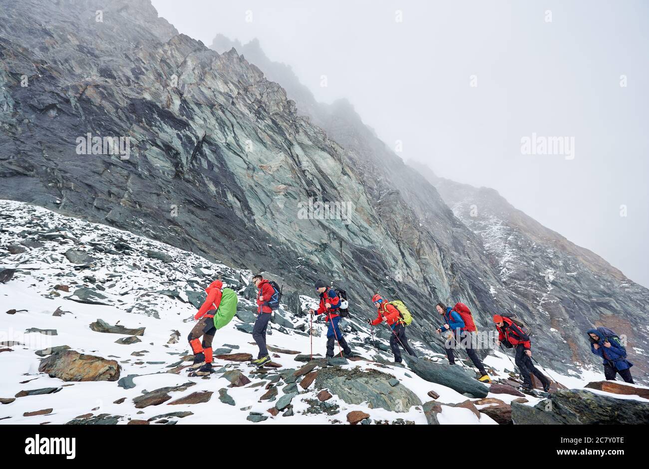 Hikers trekking on hillside hi-res stock photography and images - Alamy