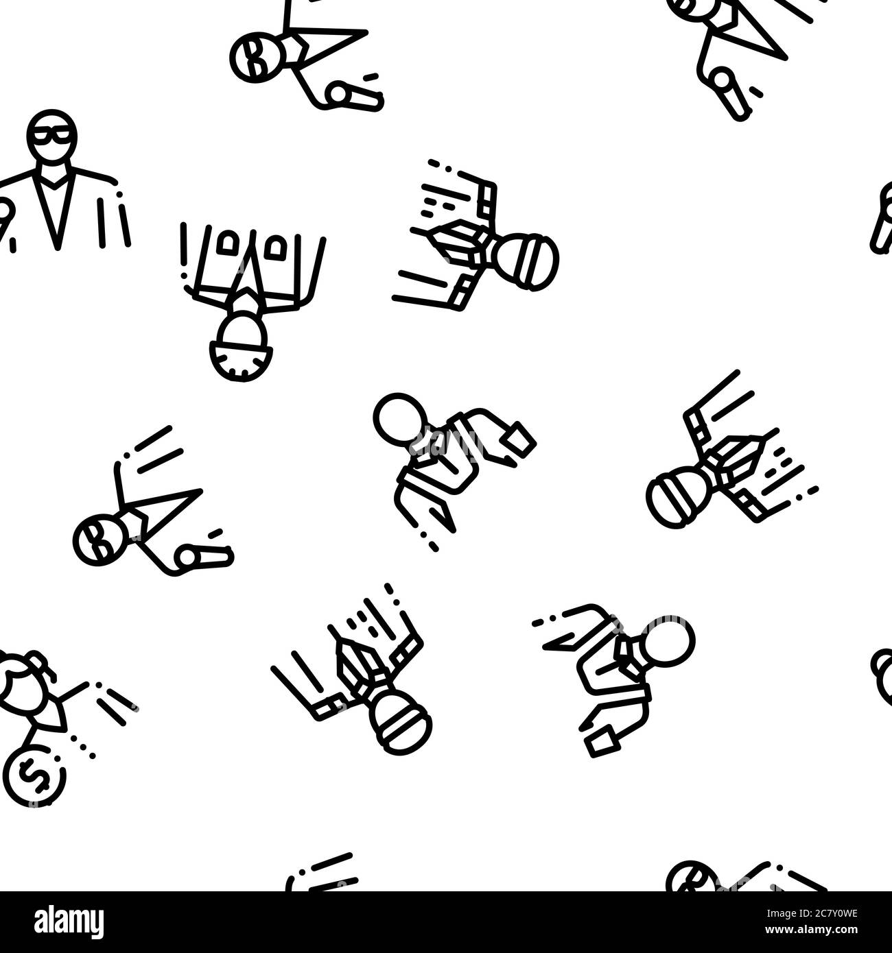 Professions People Seamless Pattern Vector Stock Vector