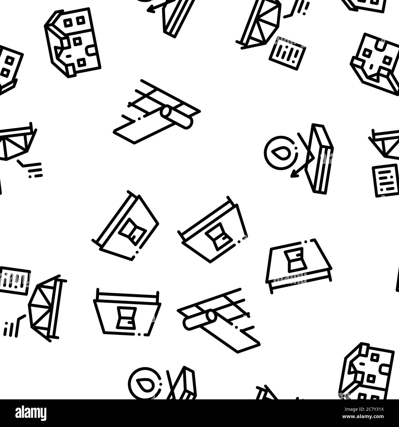 Roof Housetop Material Seamless Pattern Vector Stock Vector