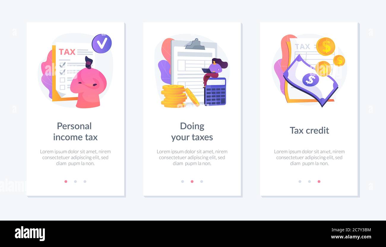 personal-income-tax-app-interface-template-stock-vector-image-art-alamy