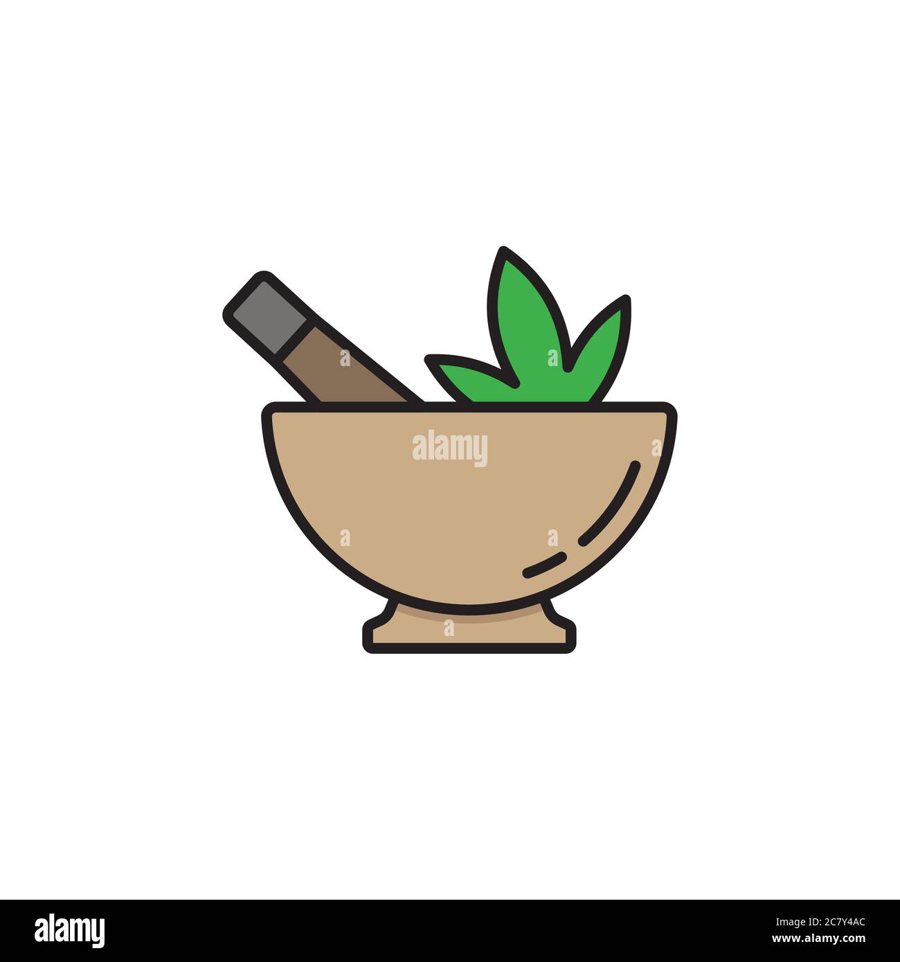 Hemp bowl vector icon symbol isolated on white background Stock Vector