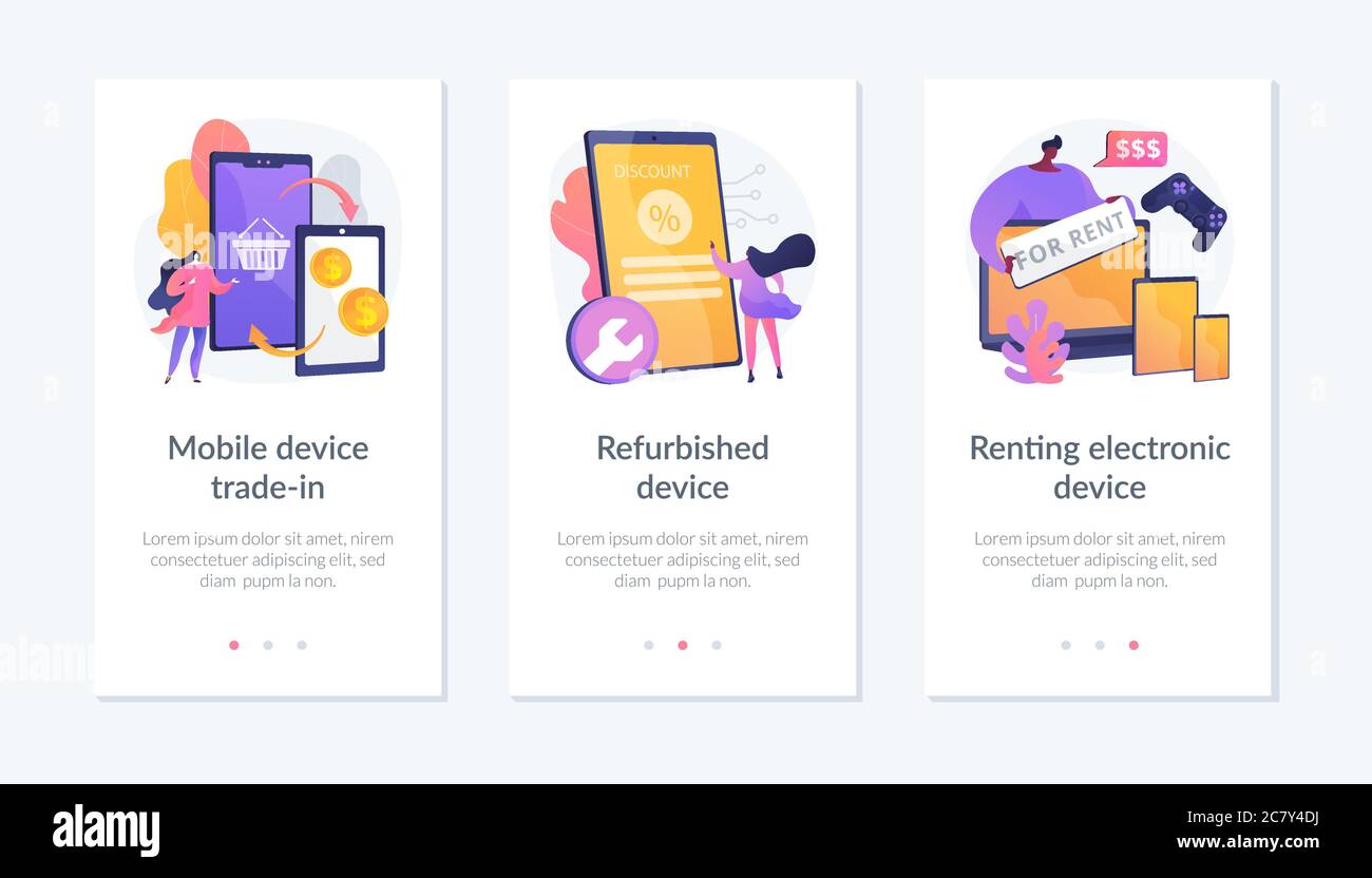 Used device turnover app interface template Stock Vector Image & Art ...