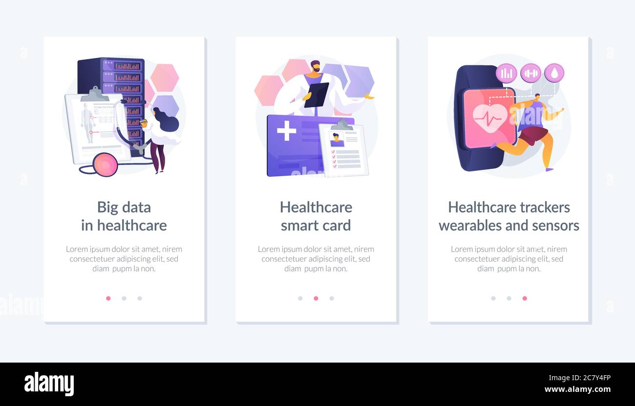 Technologies in healthcare app interface template Stock Vector Image