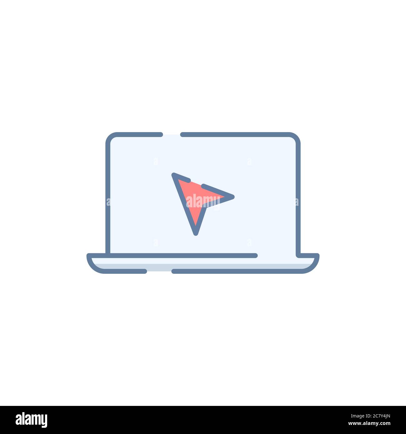 Laptop cursor click vector icon symbol isolated on white background ...