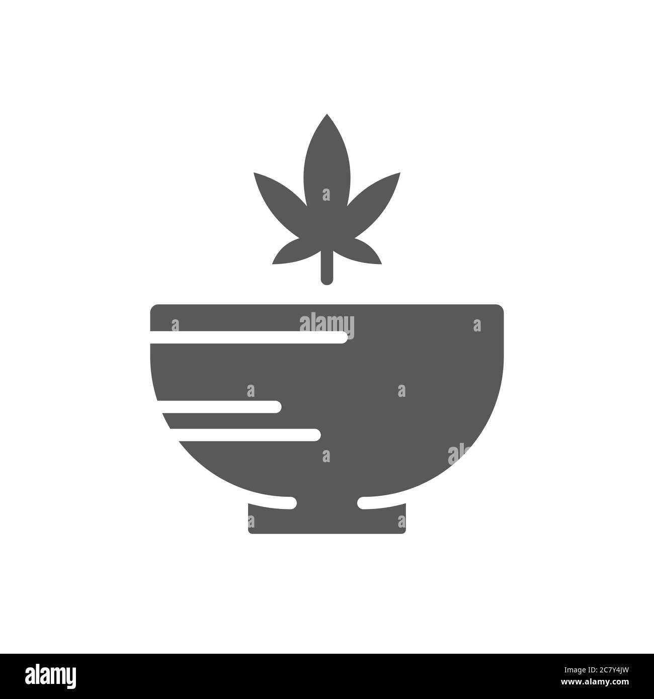 Hemp bowl vector icon symbol isolated on white background Stock Vector
