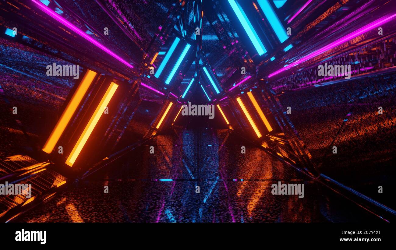 Colorful neon geometric shapes forming hi-res stock photography and ...