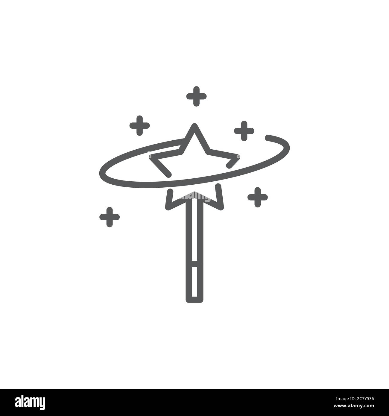 Magic wand vector icon symbol isolated on white background Stock Vector