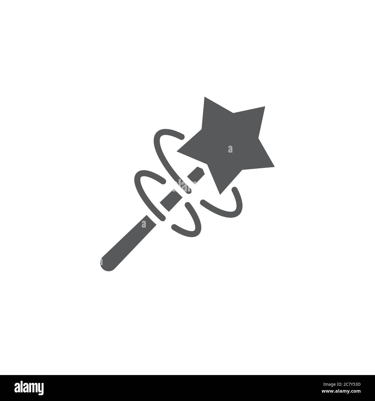 Magic wand vector icon symbol isolated on white background Stock Vector