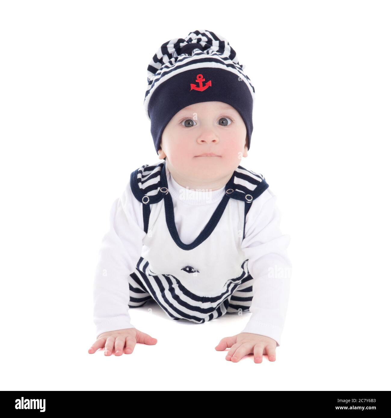 baby boy toddler in sailor clothes isolated on white background Stock Photo  - Alamy