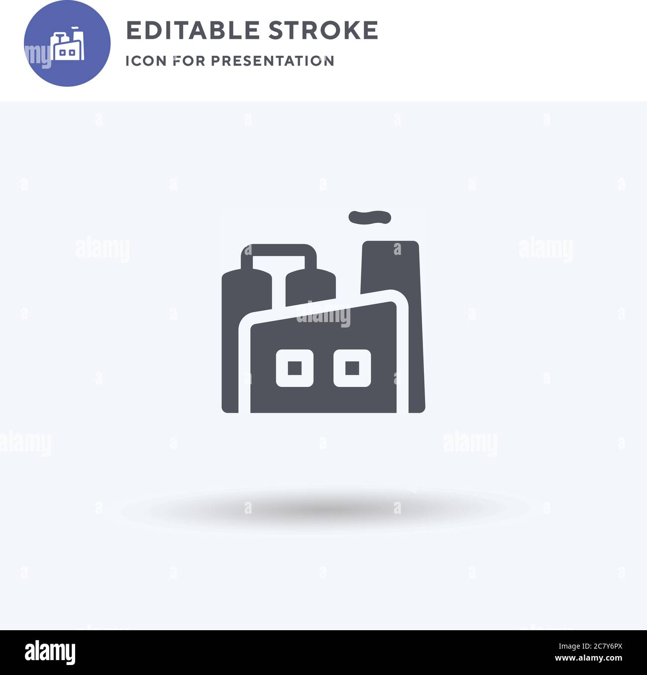 Factory icon vector, filled flat sign, solid pictogram isolated on ...