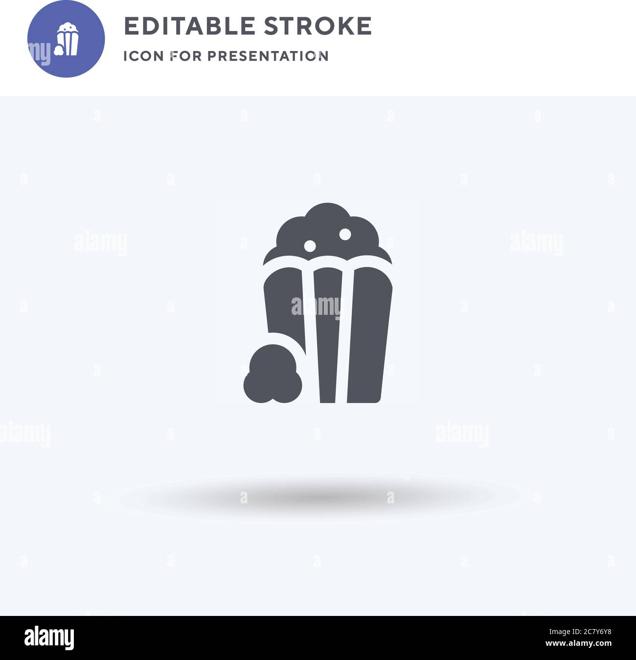 Popcorn icon vector, filled flat sign, solid pictogram isolated on ...