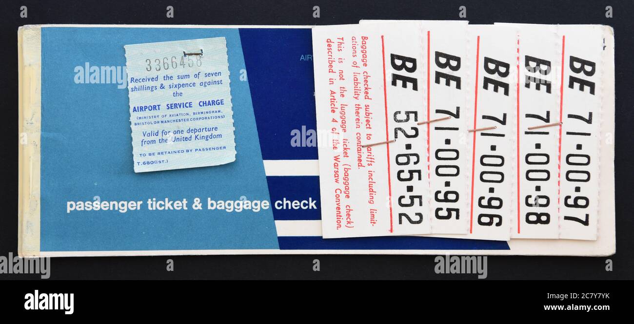British Overseas Airways Corporation - BOAC - tickets from 1964 - England, UK Stock Photo