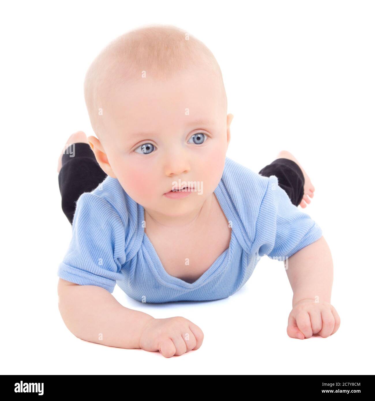 little baby boy with blue eyes isolated on white background Stock Photo ...