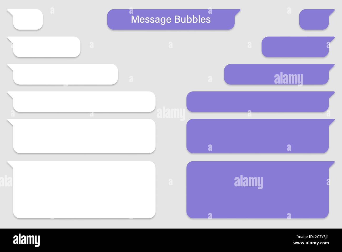 Blank vector message bubbles. Chat or messenger speech bubble. SMS text ...