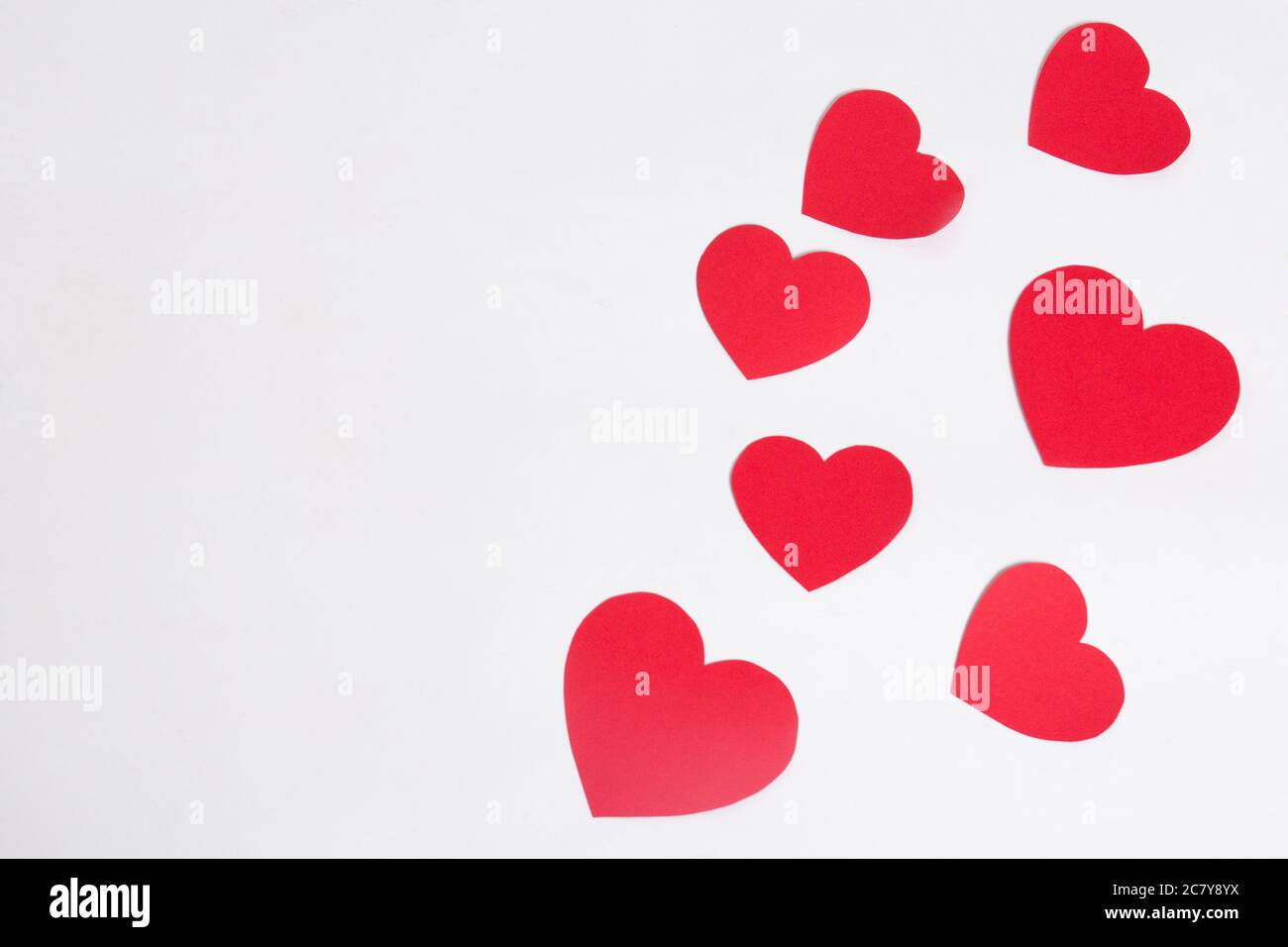 red paper hearts over white background with copy space Stock Photo - Alamy