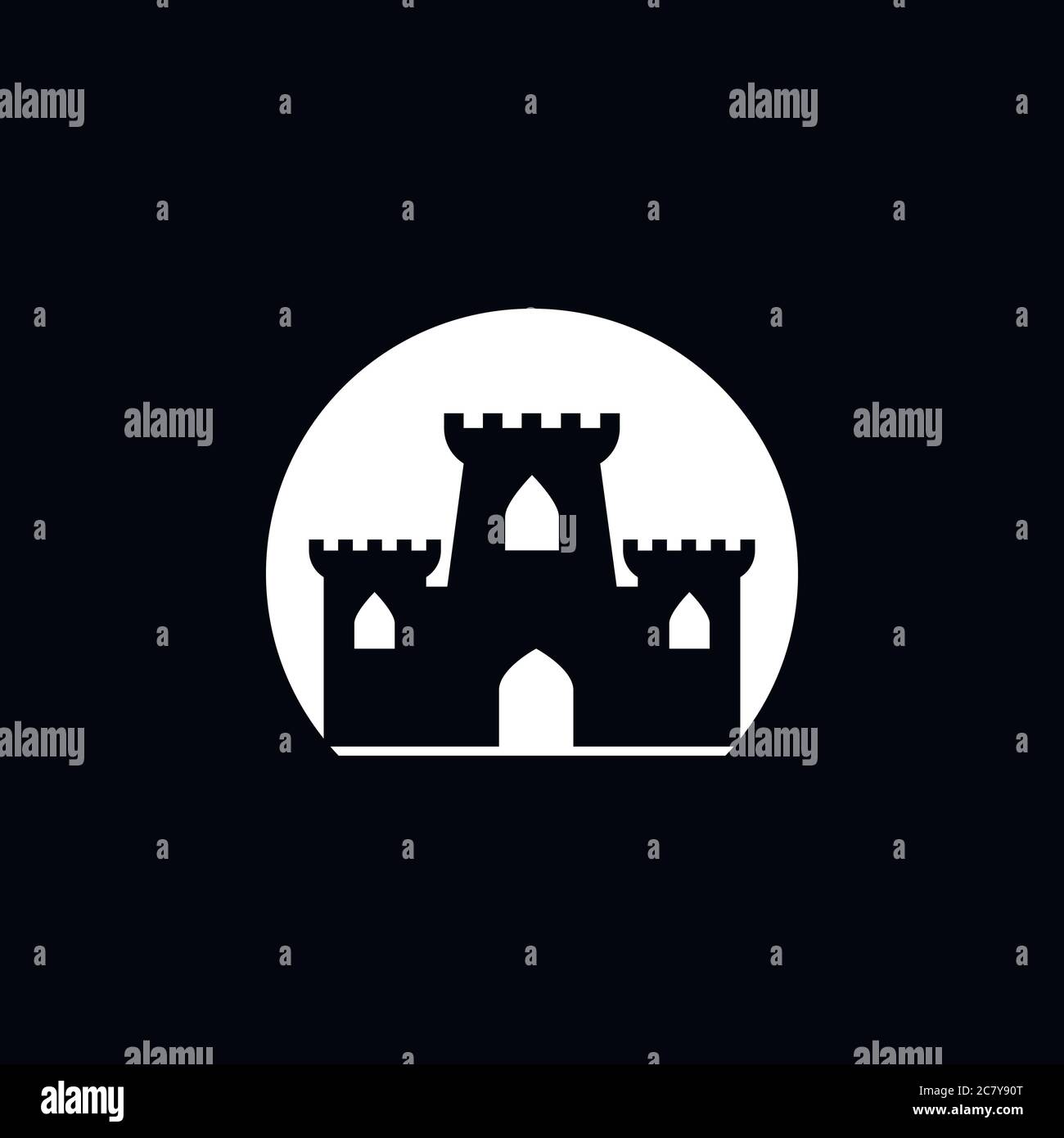 Castle icon. Castle tower icon or symbol. Vector illustration Stock ...