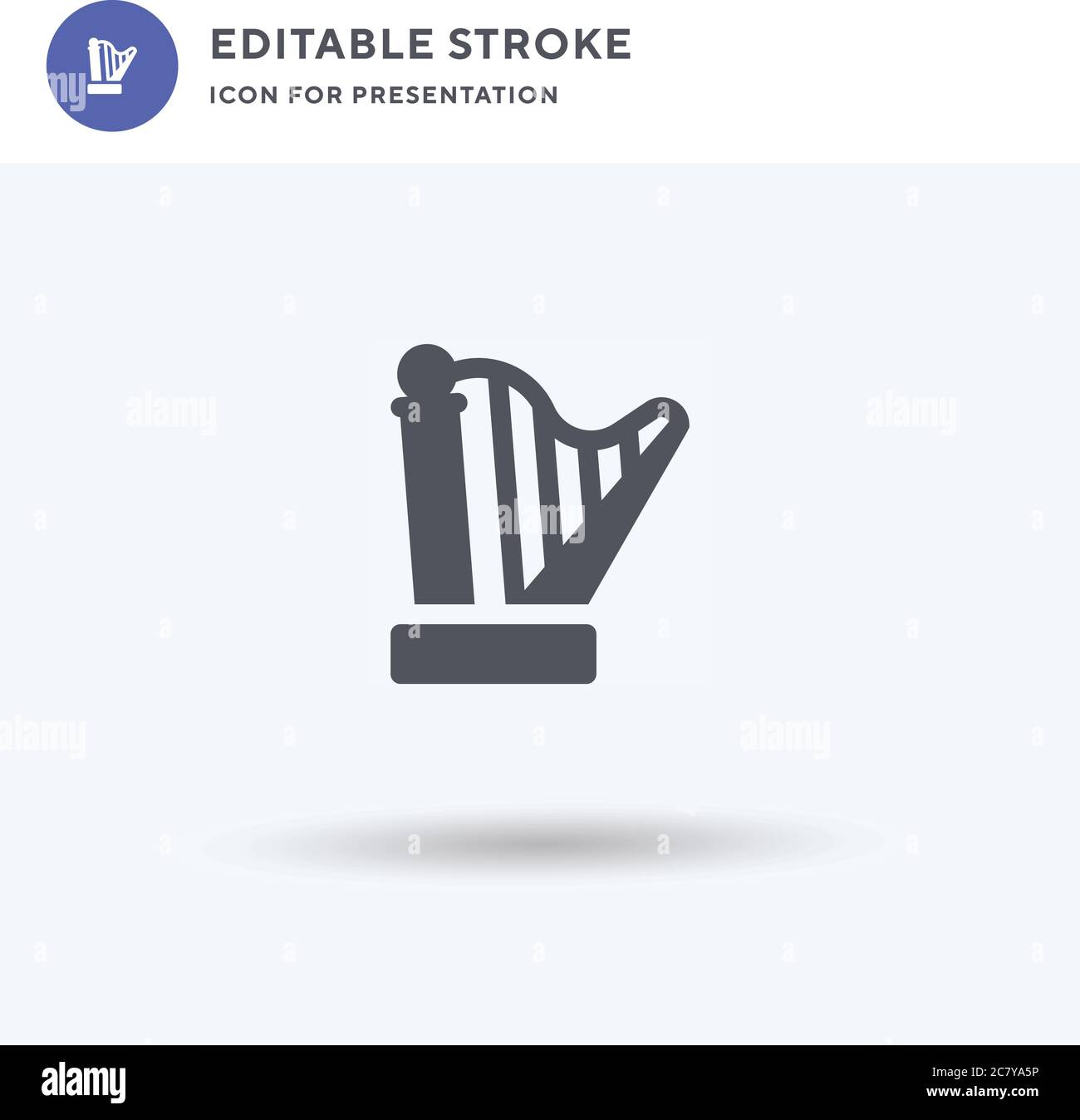 Harp icon vector, filled flat sign, solid pictogram isolated on white ...
