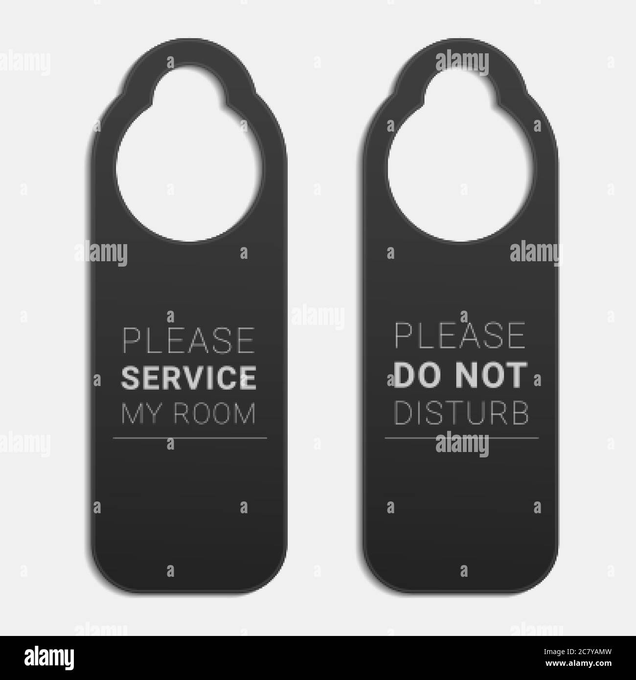 Do not disturb and Please service my room door hangers. Stock Vector