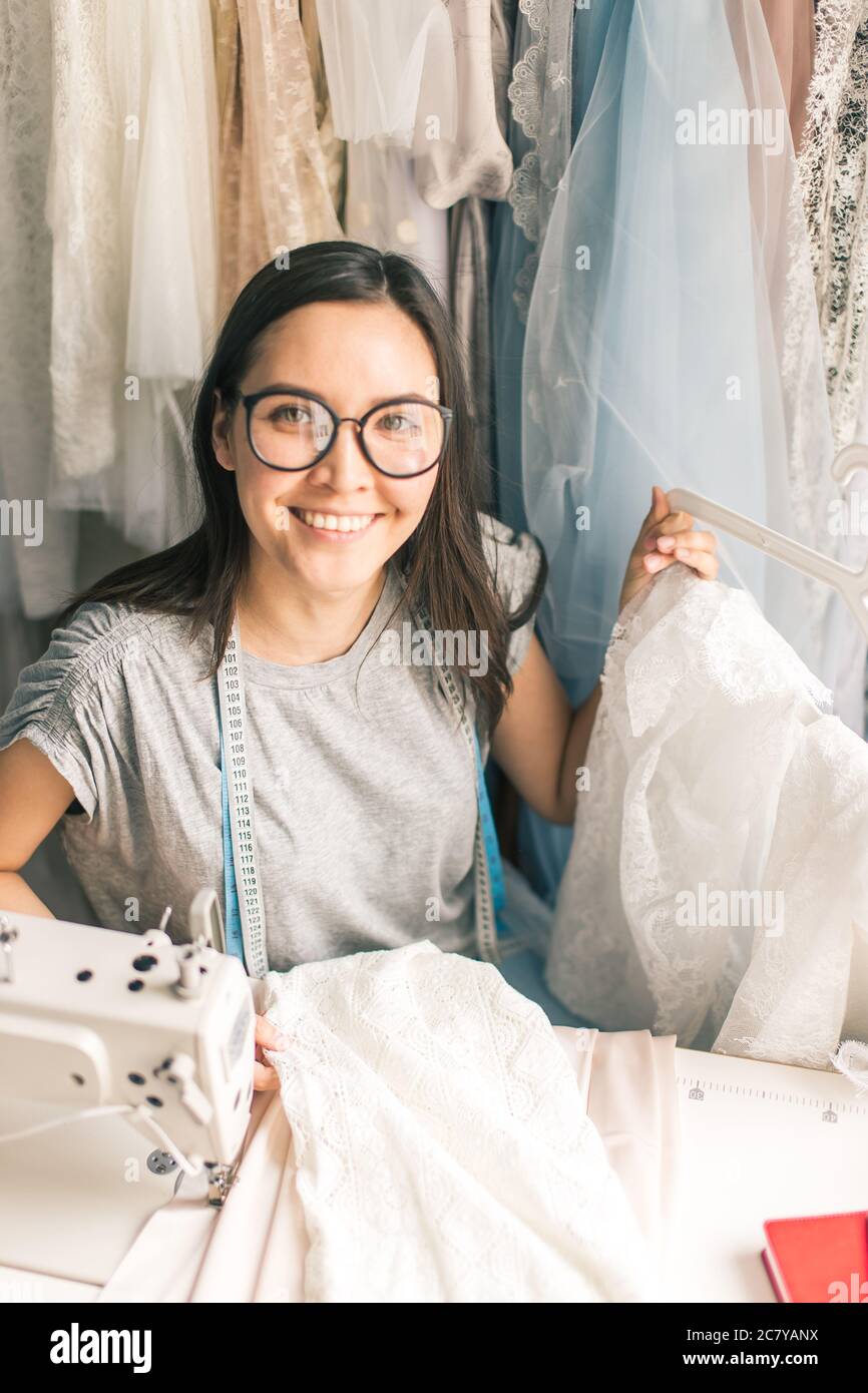 Dressmaker at studio Stock Photo Alamy