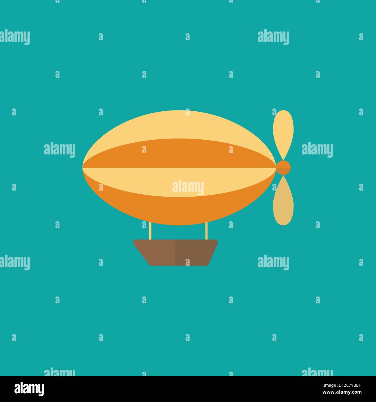 Airship icon in flat style. Vector illustration Stock Vector