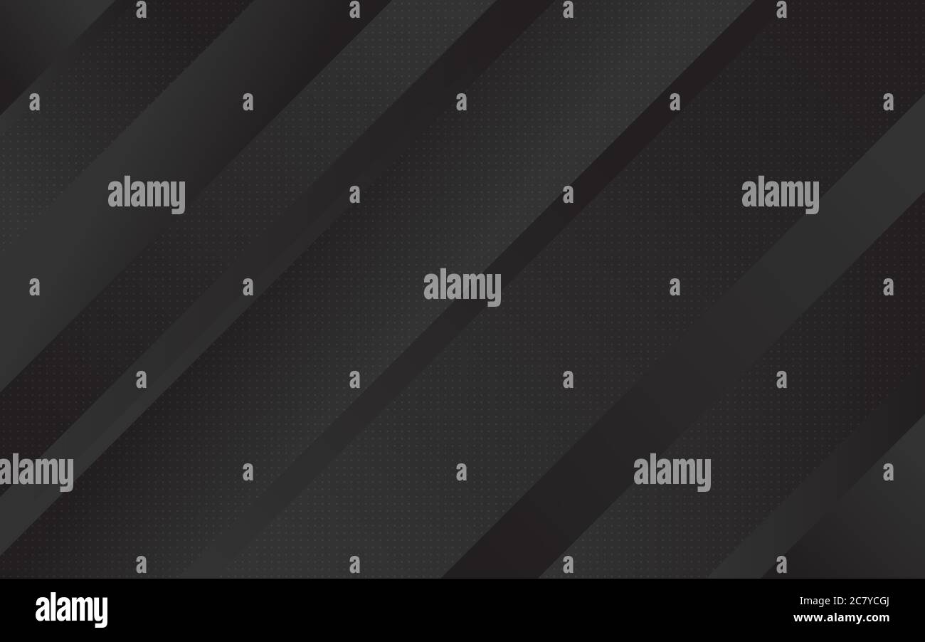 Black minimal tech geometric modern dynamic shape lines abstract background Stock Vector