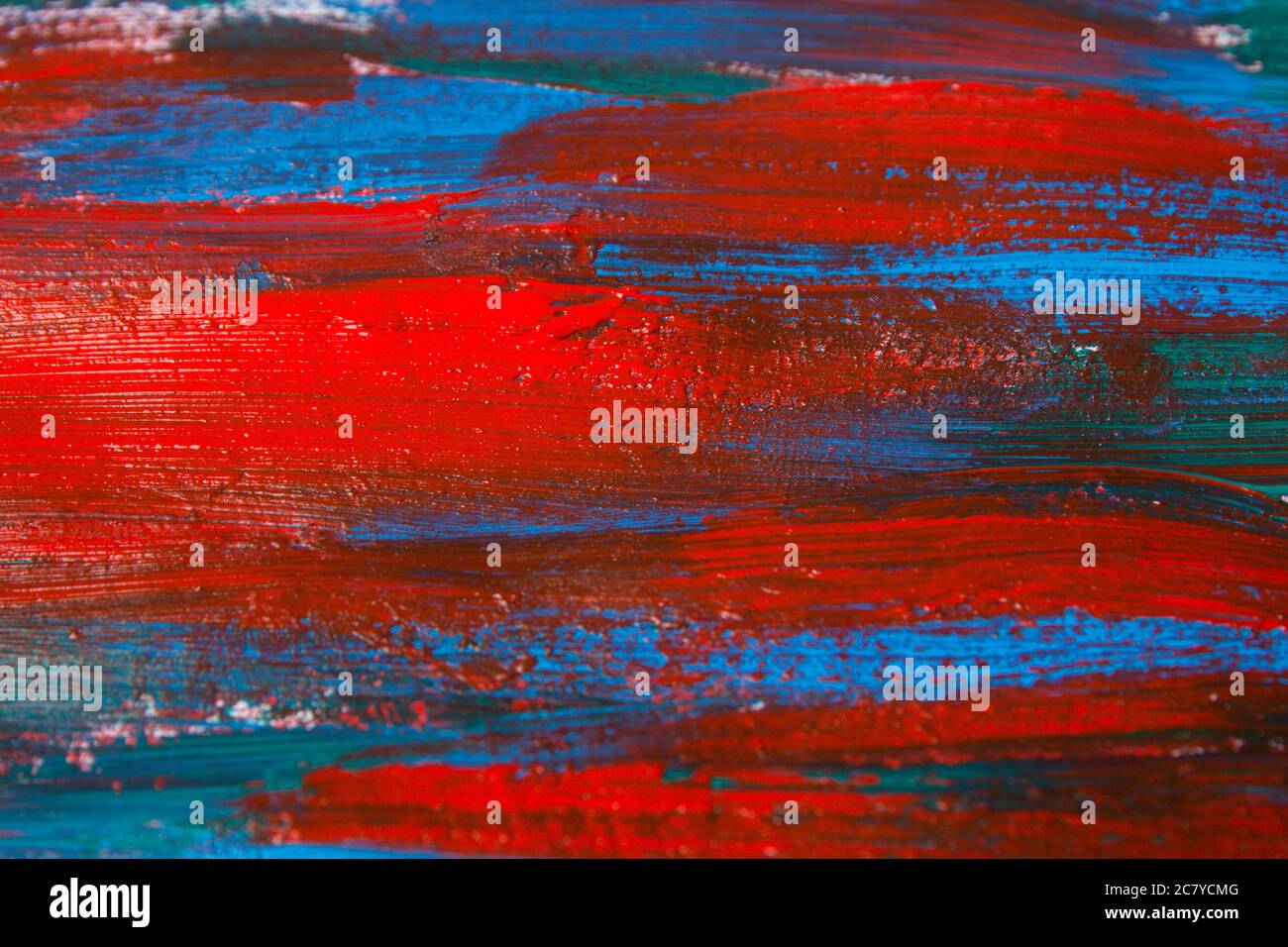 close up of texture paint background with blue and red strokes Stock ...