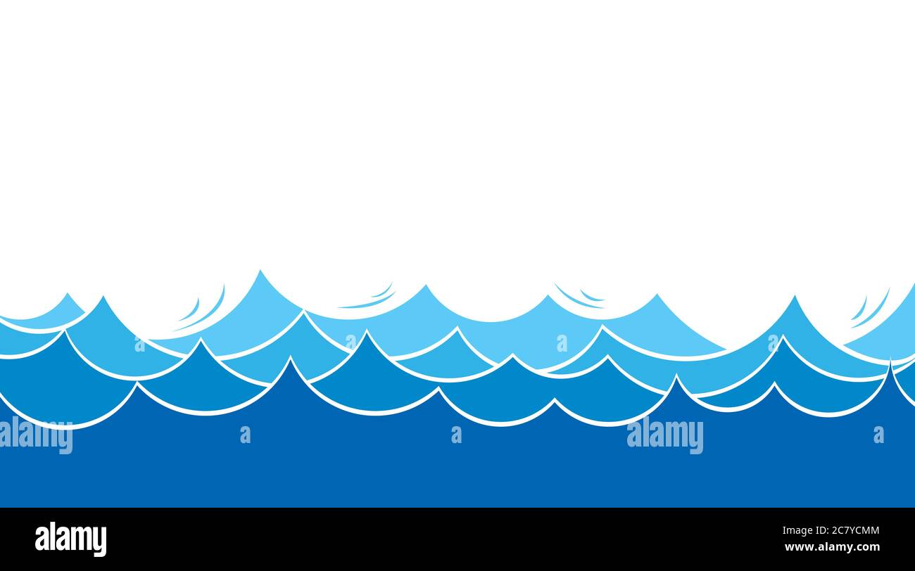 Blue water sea wave zigzag layer vector background Stock Vector