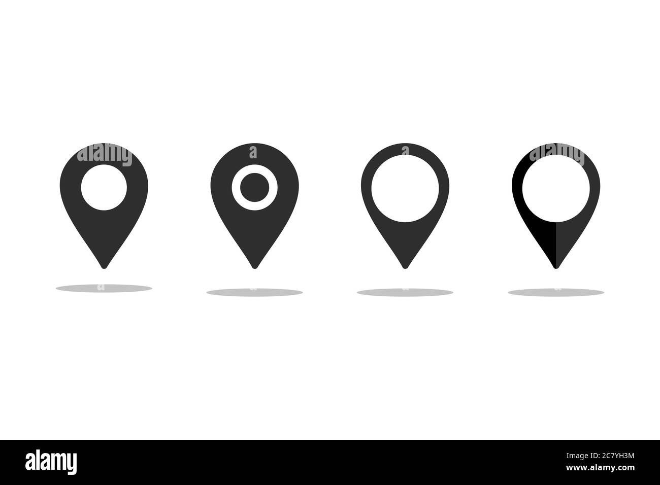 Map pointer icon set or GPS location icon Stock Vector