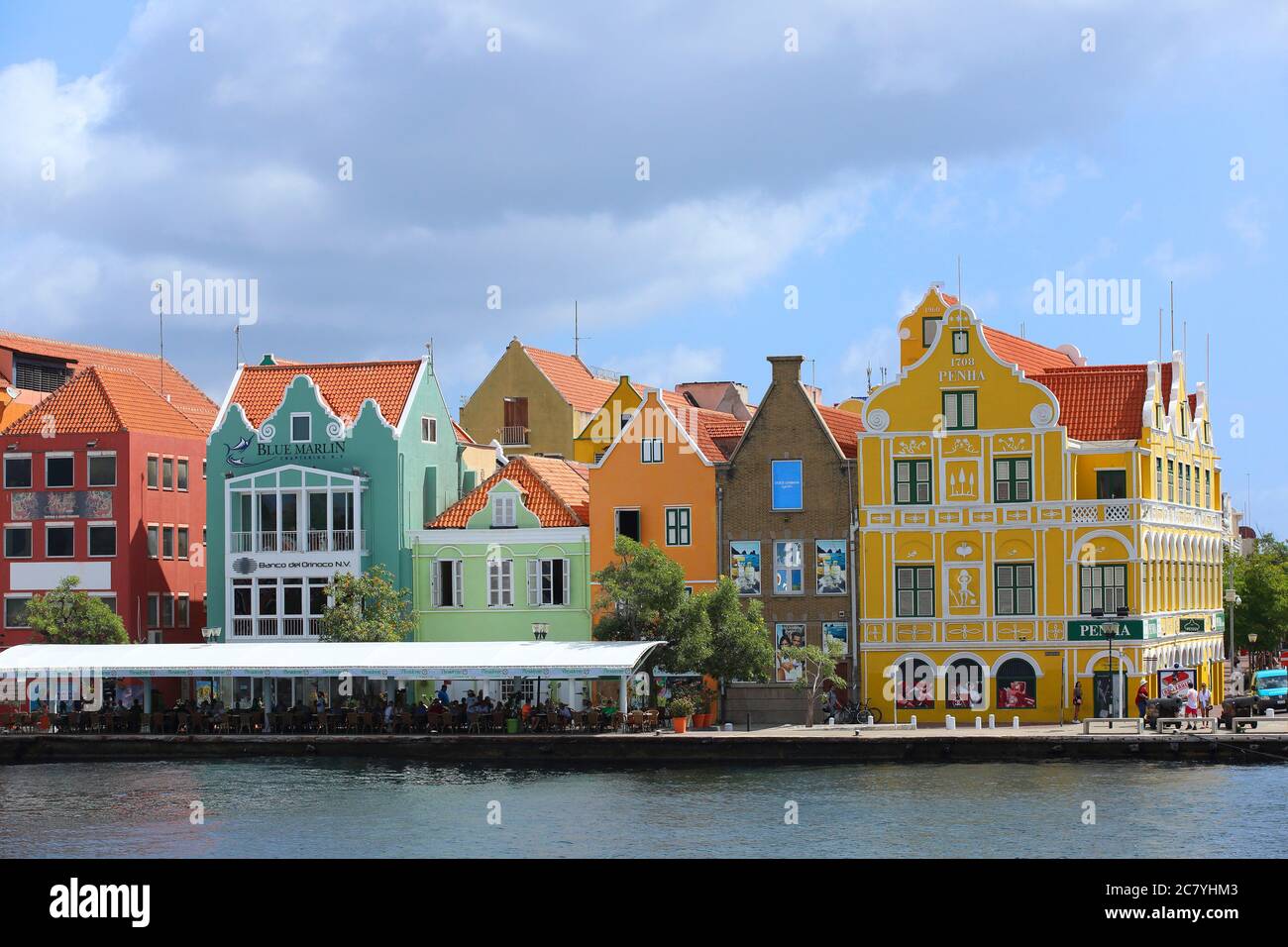 colorful houses on Curacao, Caribbean, ABC Island Stock Photo Alamy