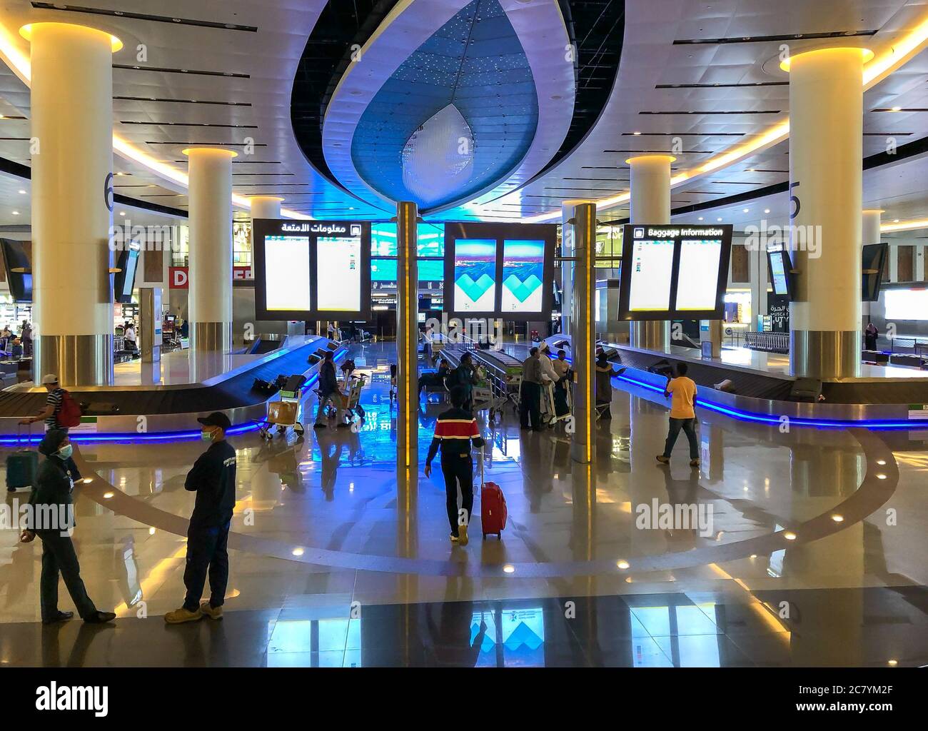 Muscat, Oman February 9, 2020 Passengers waiting for luggage at the