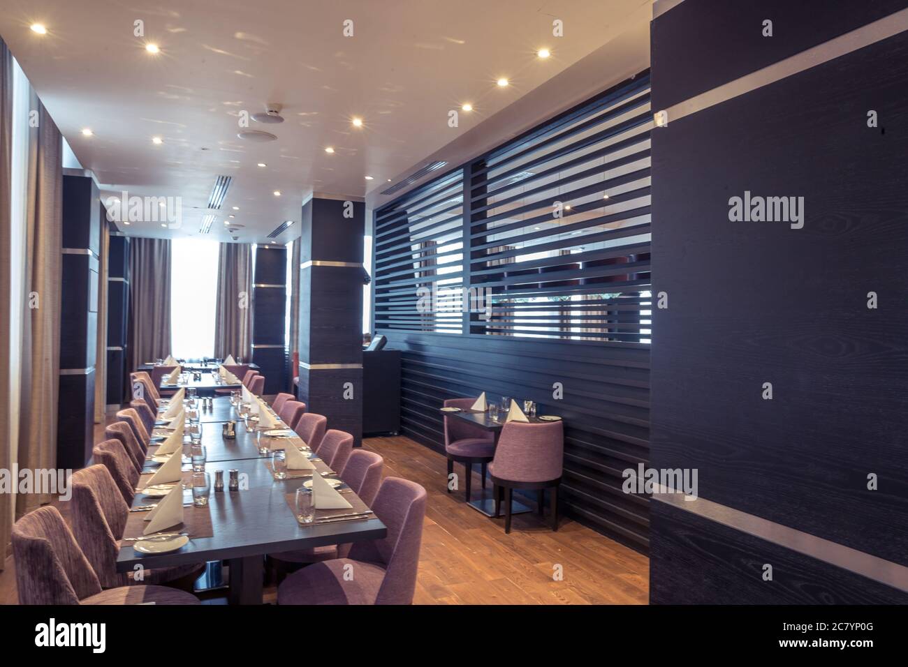table set at restaurant Stock Photo - Alamy