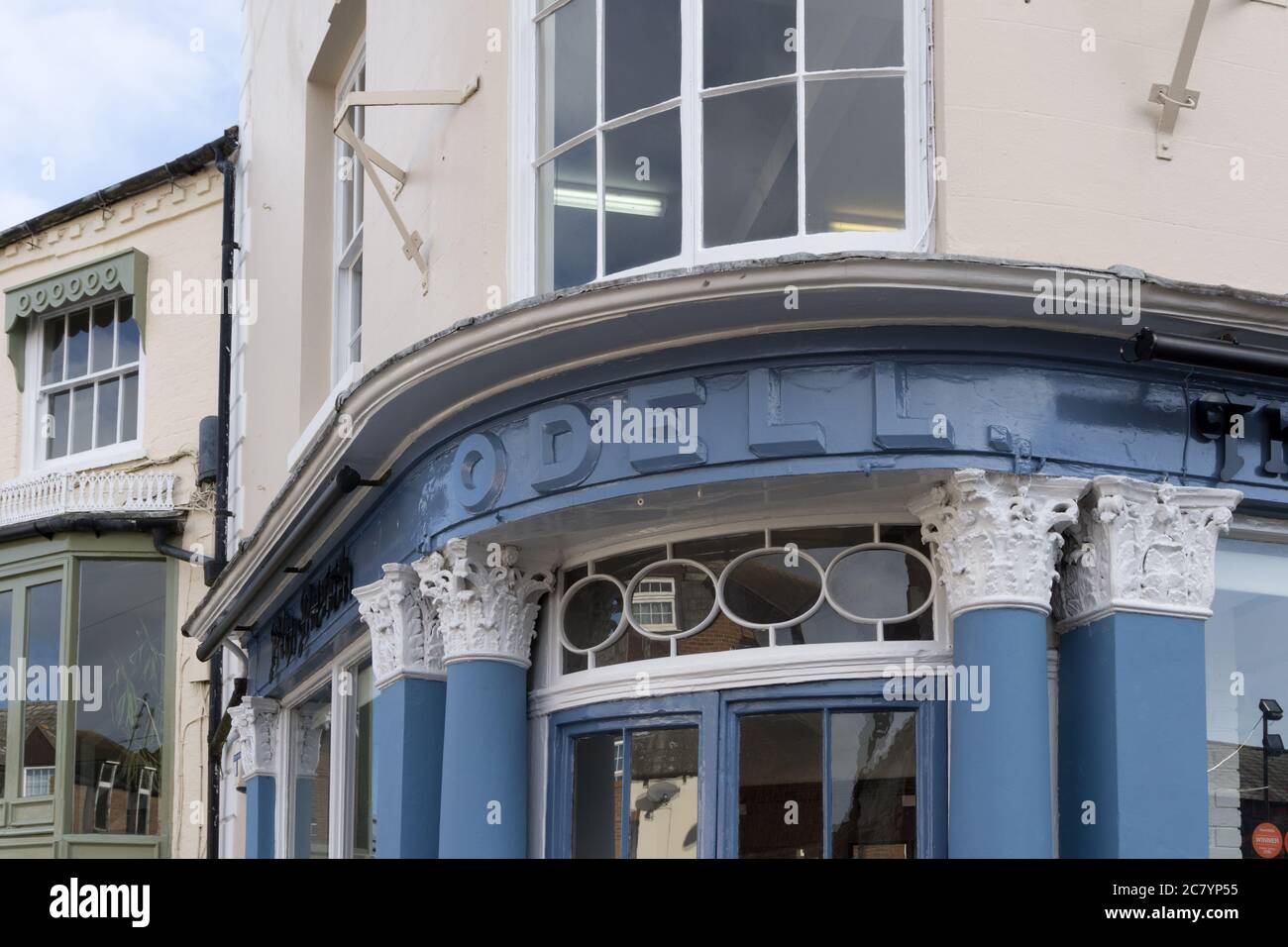 Pin Petch Thai restaurant, Newport Pagnell, Buckinghamshire, UK; an earlier Victorian building, formerly Odells ironmongers. Stock Photo