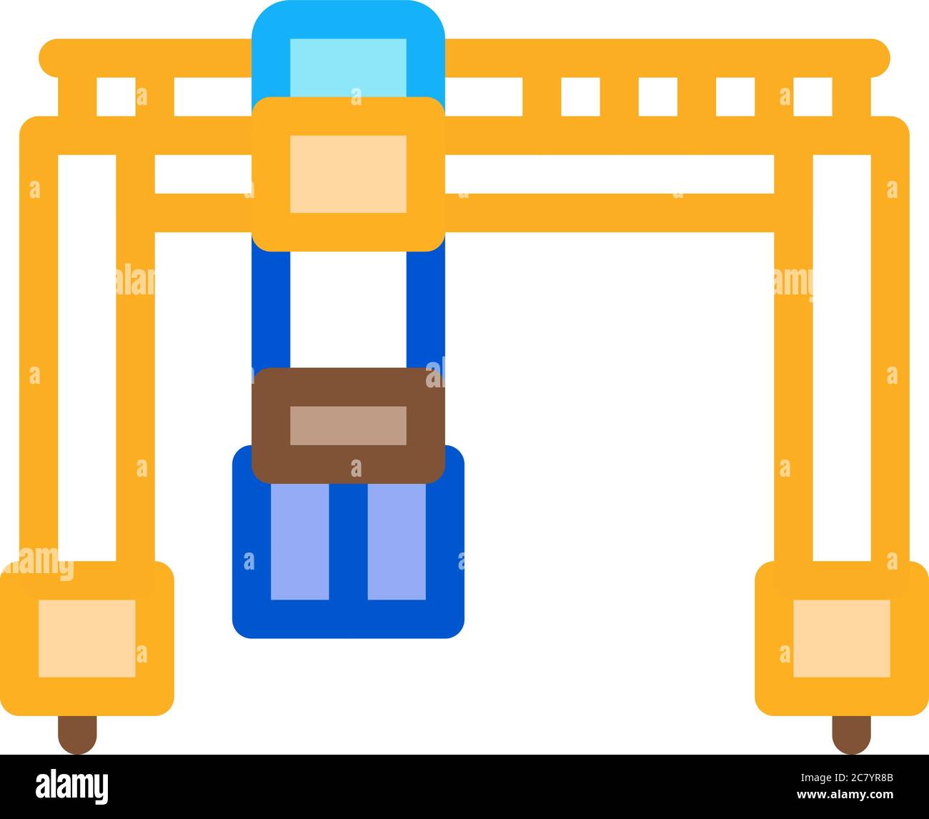 crane terminal with container icon vector outline illustration Stock ...