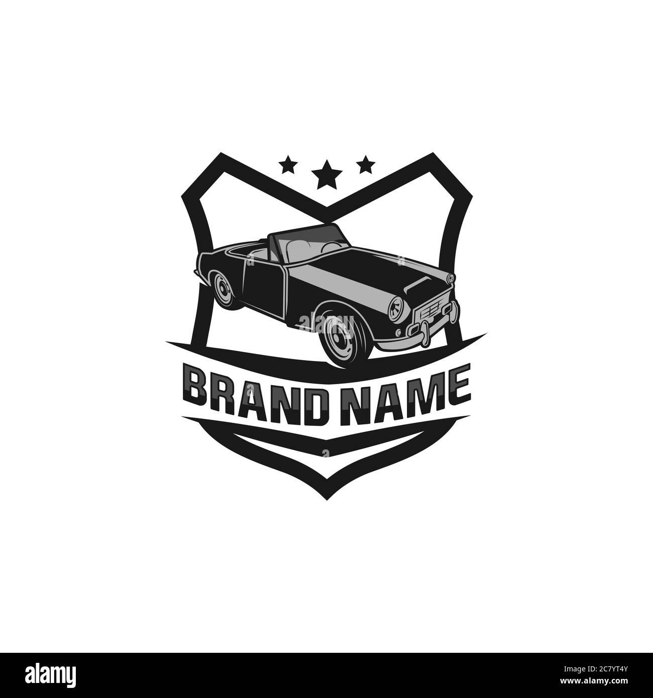 A template of classic or vintage or retro car logo design. vintage style.EPS 10 Stock Vector