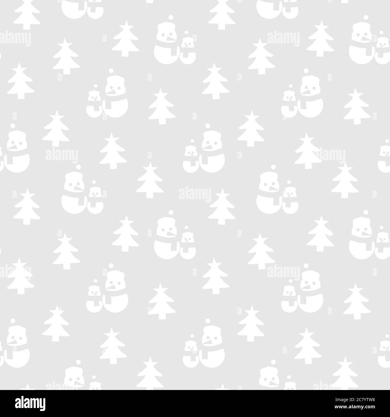 Seamless pattern design with hand-drawn Christmas cute elements