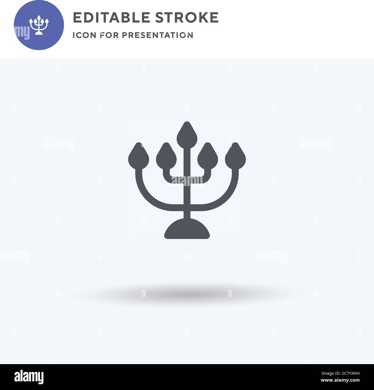 Menorah icon vector, filled flat sign, solid pictogram isolated on ...