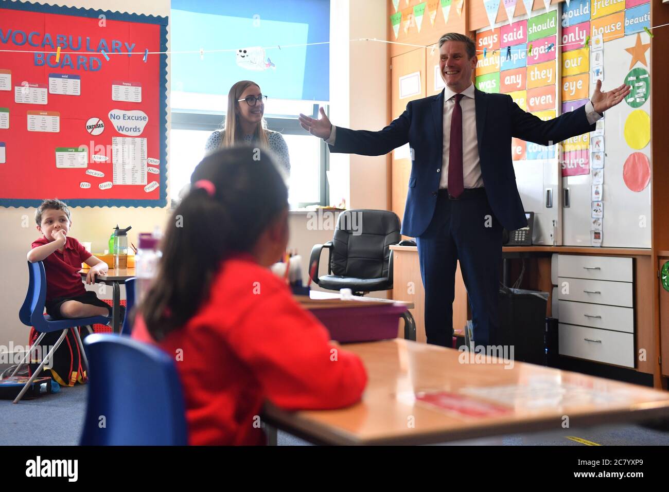 Labour Party leader Keir Starmer during a visit to Whitmore Park Primary School in Coventry. Stock Photo