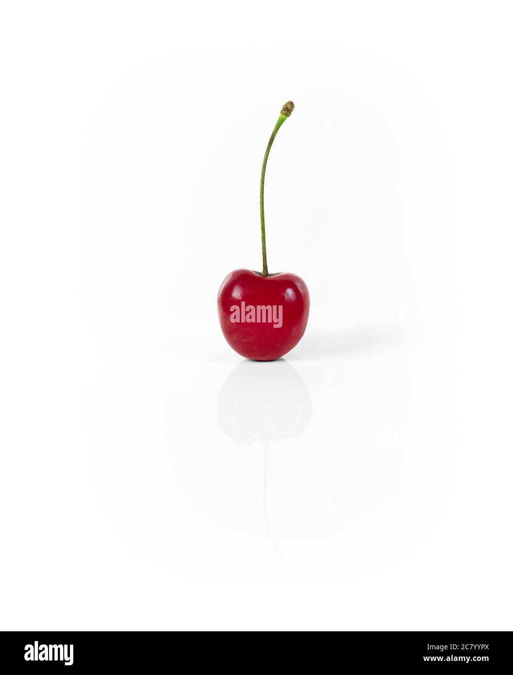 Red cherry isolated on white background. Stock Photo