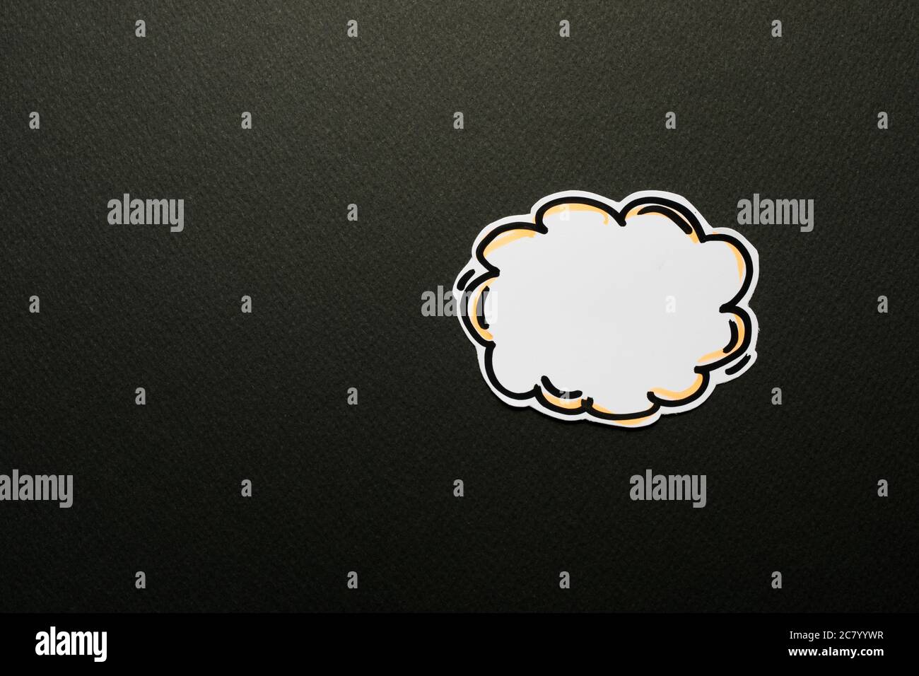 Paper speech bubbles icon on the black Stock Photo