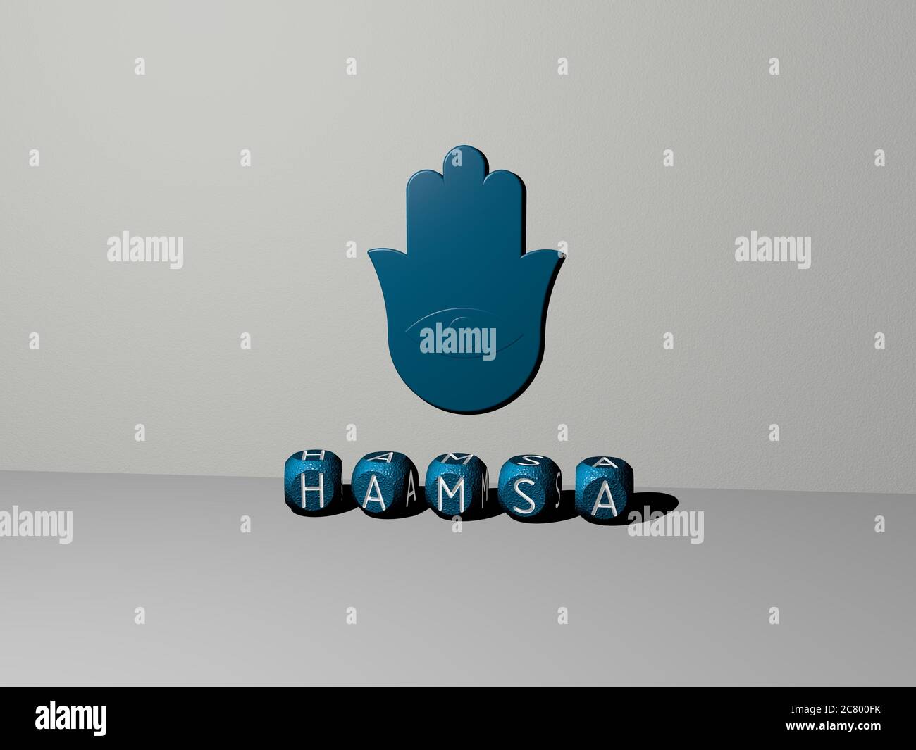 3D graphical image of HAMSA vertically along with text built by ...