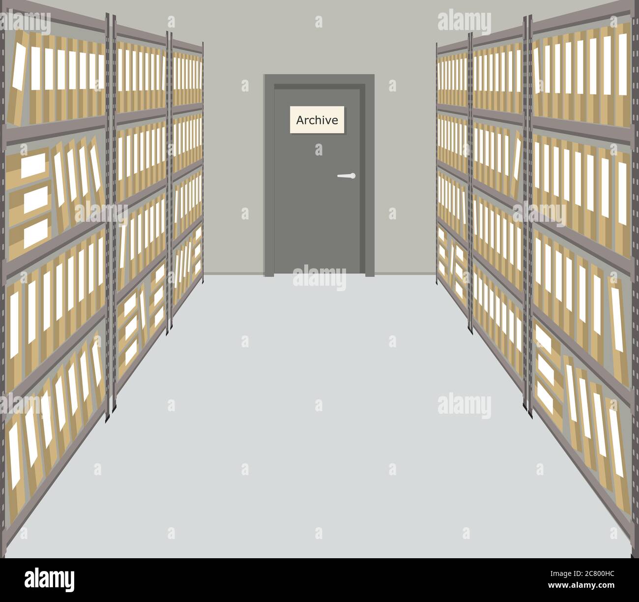 Archive. The room for storage of documents. Interior. There are racks with  folders and a door with a sign Archive in the picture. Vector Stock  Vector Image & Art - Alamy