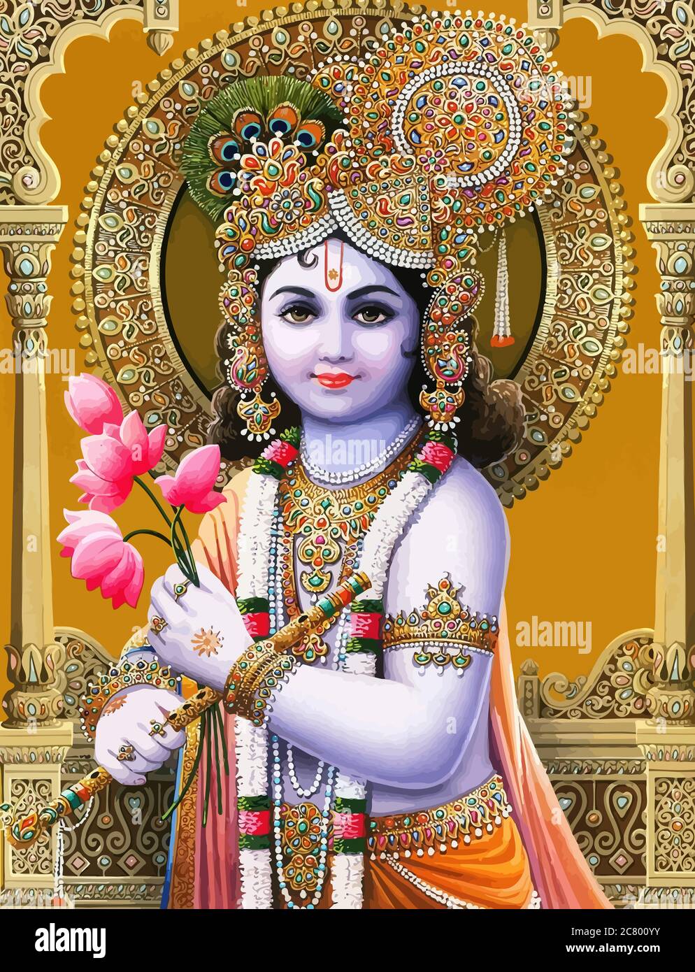 lord krishna kid festival hinduism flowers illustration holy Stock Photo - Alamy lord krishna kid festival hinduism flowers illustration holy Stock Photo - Alamy