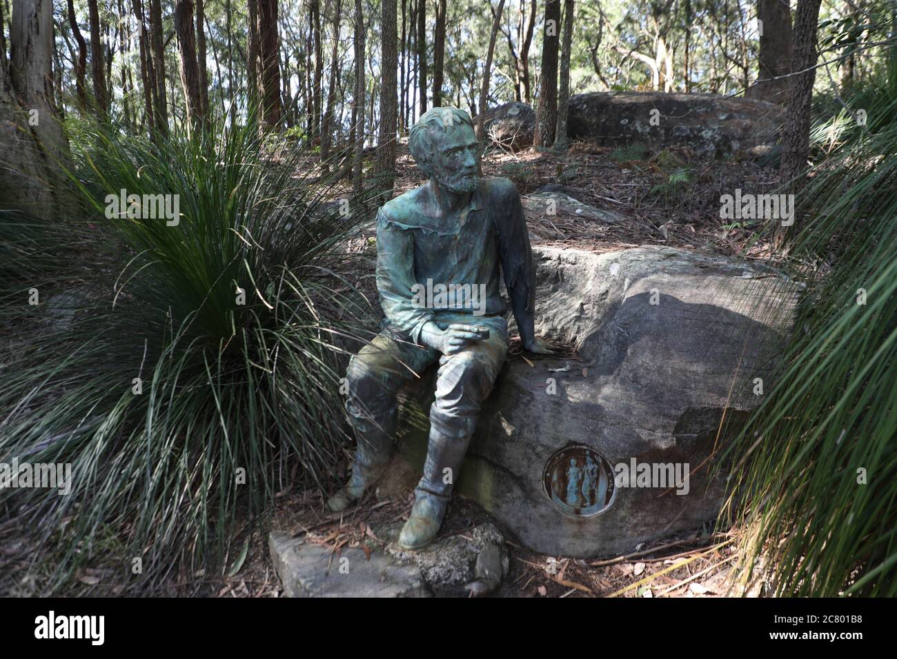 The Sculpture of Edward John Eyre near the southern end of the Mouat Trail in Rumbalara Reserve. Commissioned by Sara Lee Kitchens and the State Bicen Stock Photo